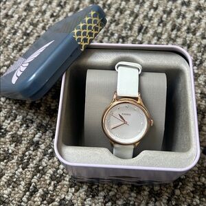 Fossil Rose Gold Leather Watch
